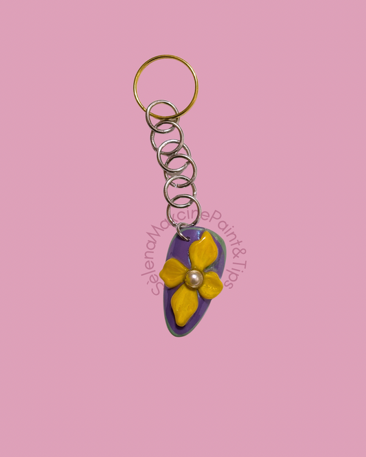 Periwinkle Pearl & Pop Keychain