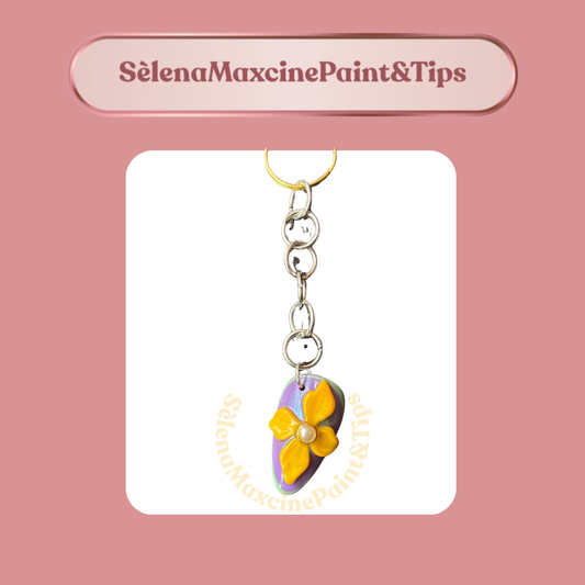 Periwinkle Pearl & Pop Keychain